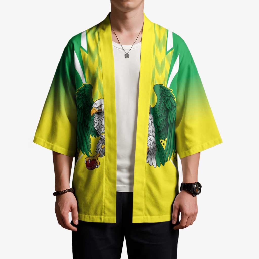 Nigeria Cricket Custom Kimono Najeriya Yellow Greens Eagle - Wonder Print Shop