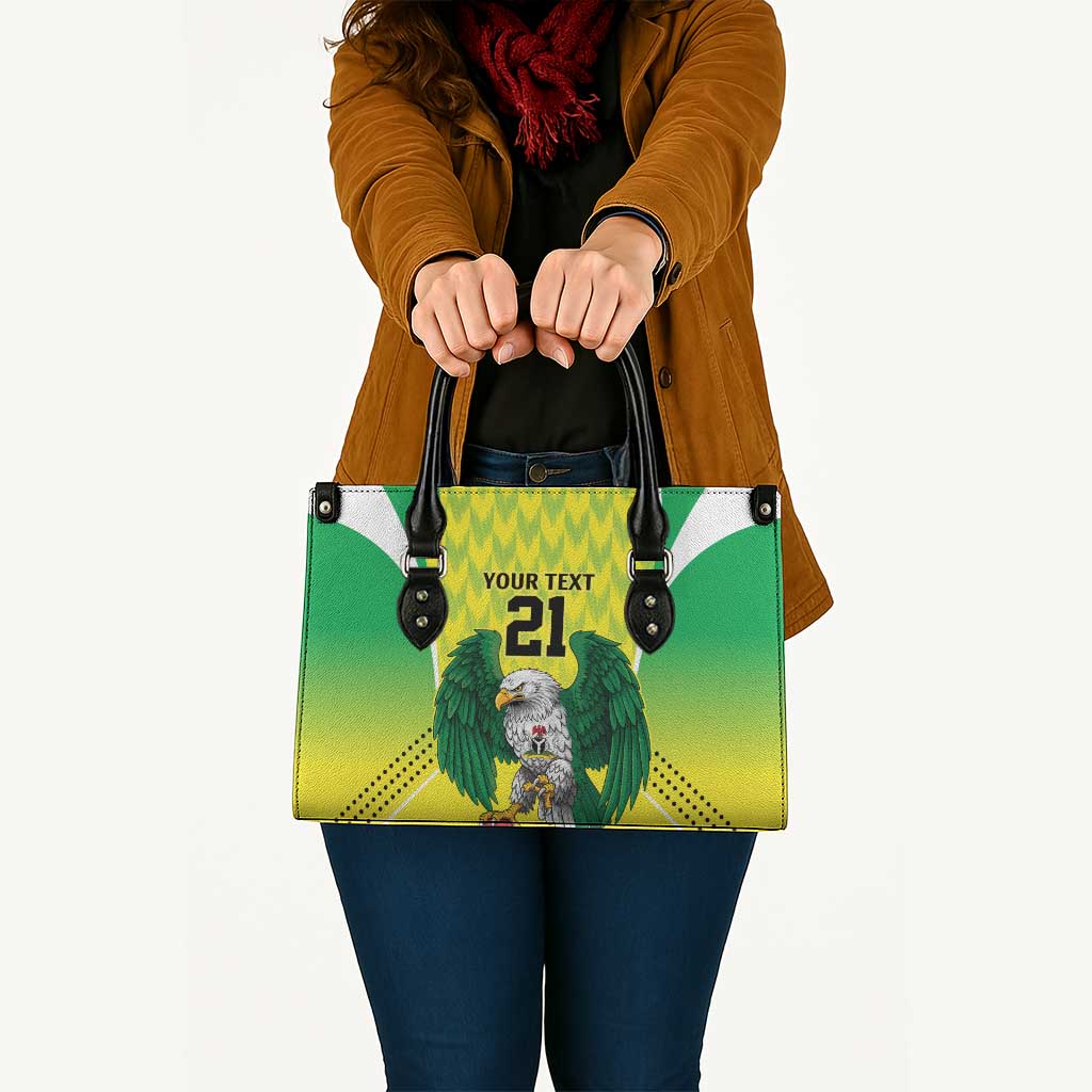 Nigeria Cricket Custom Leather Bag Najeriya Yellow Greens Eagle - Wonder Print Shop
