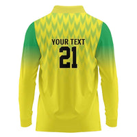 Nigeria Cricket Custom Long Sleeve Polo Shirt Najeriya Yellow Greens Eagle - Wonder Print Shop