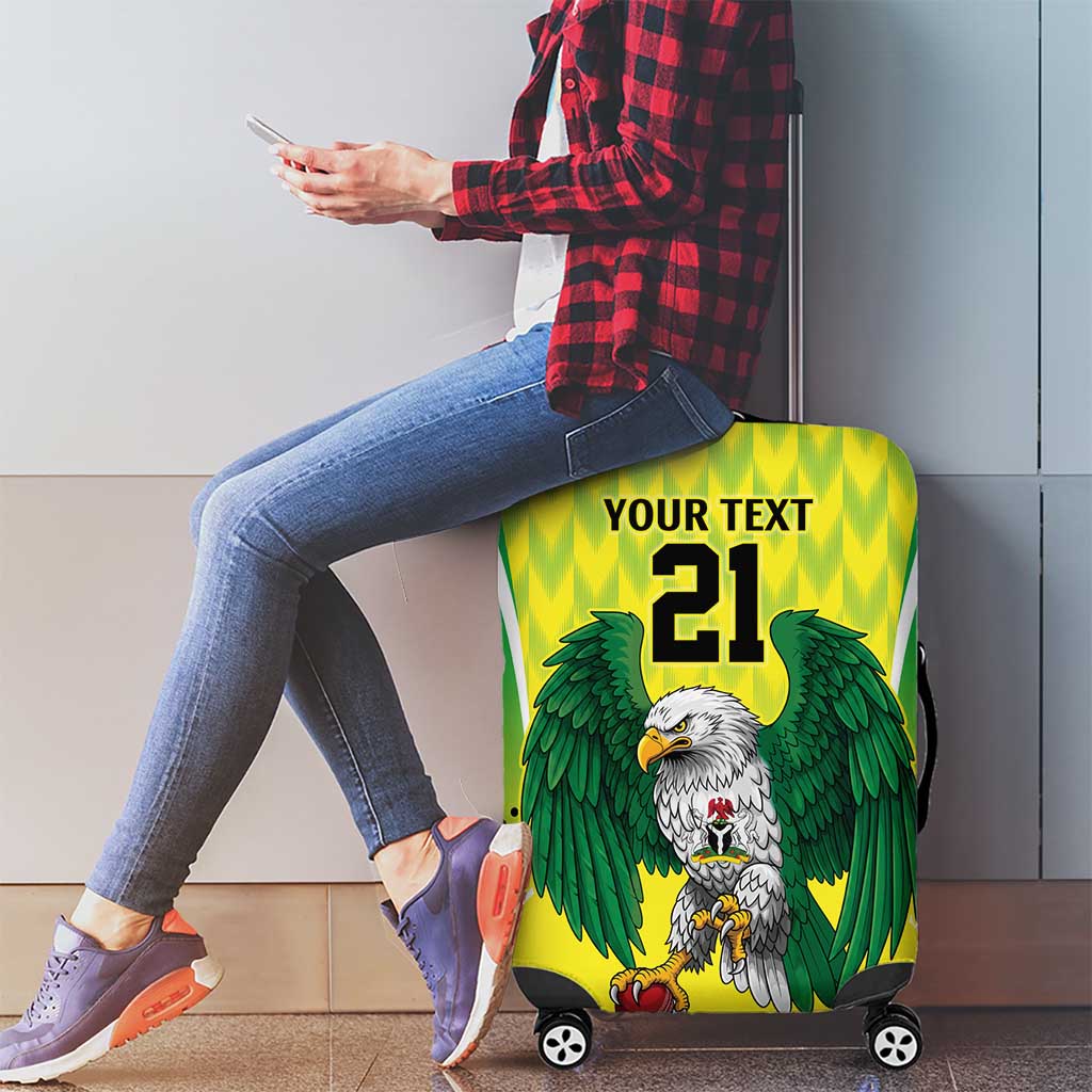 Nigeria Cricket Custom Luggage Cover Najeriya Yellow Greens Eagle - Wonder Print Shop