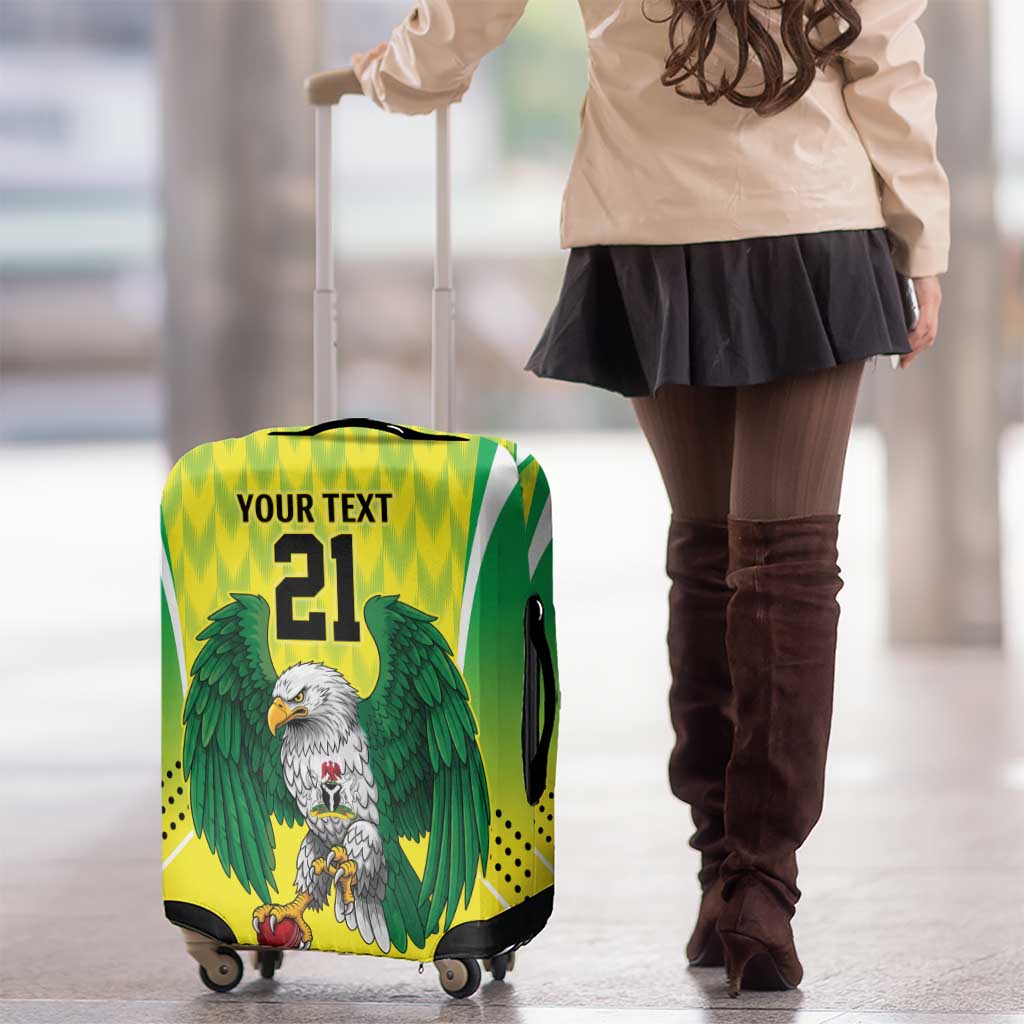 Nigeria Cricket Custom Luggage Cover Najeriya Yellow Greens Eagle - Wonder Print Shop