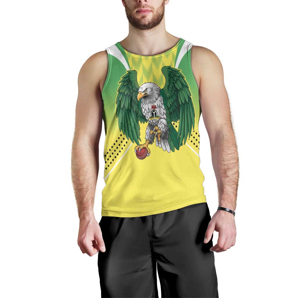Nigeria Cricket Custom Men Tank Top Najeriya Yellow Greens Eagle - Wonder Print Shop