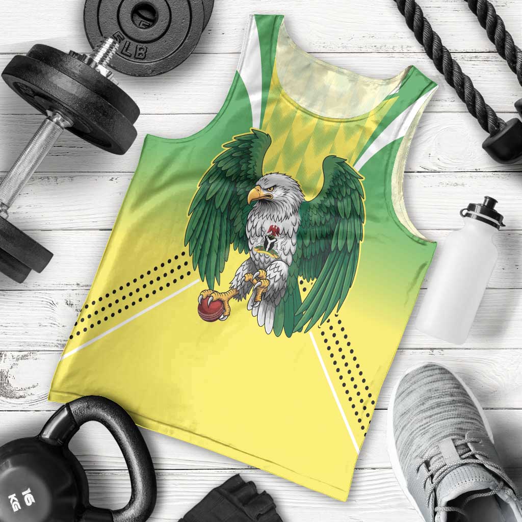Nigeria Cricket Custom Men Tank Top Najeriya Yellow Greens Eagle - Wonder Print Shop