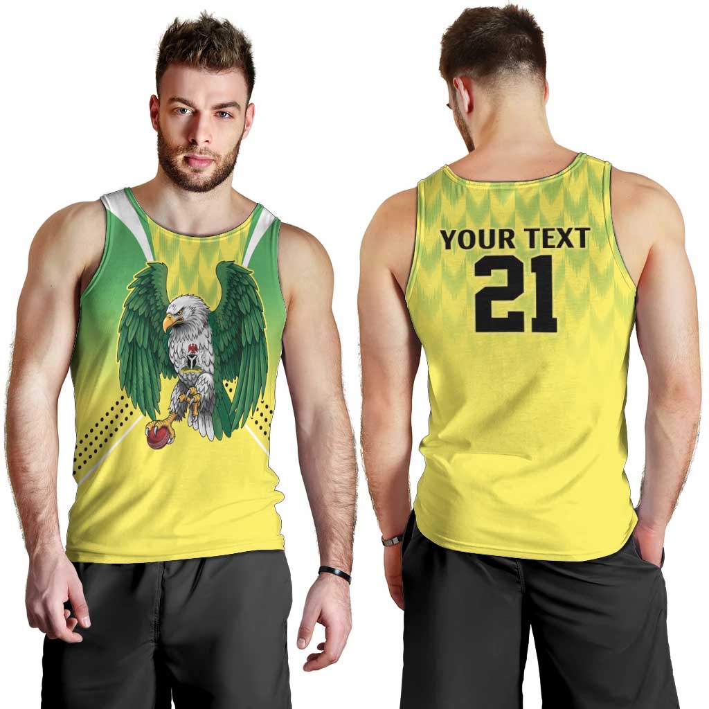 Nigeria Cricket Custom Men Tank Top Najeriya Yellow Greens Eagle - Wonder Print Shop