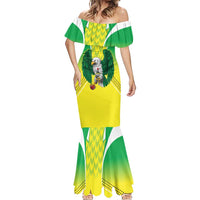 Nigeria Cricket Custom Mermaid Dress Najeriya Yellow Greens Eagle - Wonder Print Shop