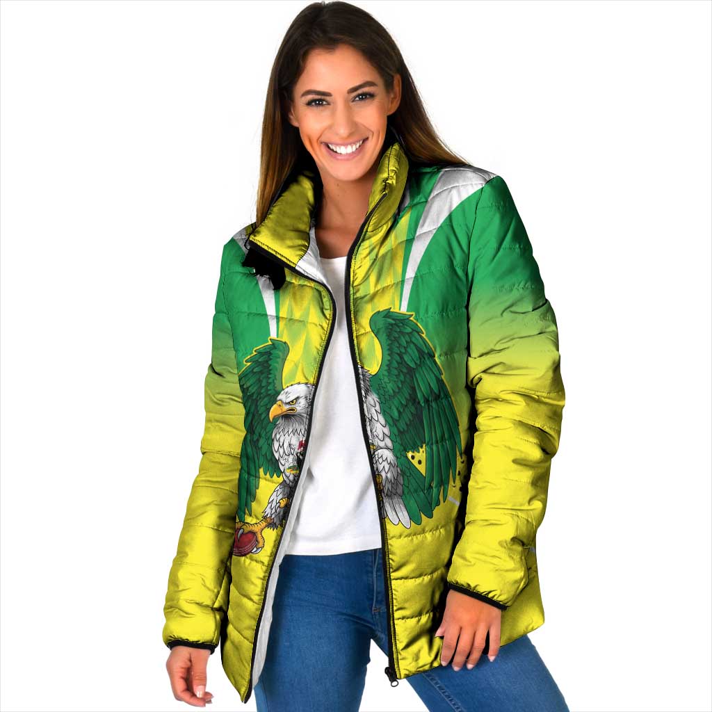 Nigeria Cricket Custom Padded Jacket Najeriya Yellow Greens Eagle - Wonder Print Shop