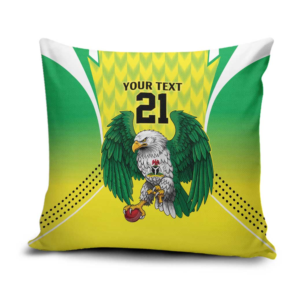 Nigeria Cricket Custom Pillow Cover Najeriya Yellow Greens Eagle - Wonder Print Shop