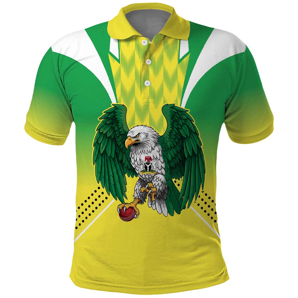 Nigeria Cricket Custom Polo Shirt Najeriya Yellow Greens Eagle - Wonder Print Shop