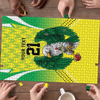 Nigeria Cricket Custom Puzzle Najeriya Yellow Greens Eagle - Wonder Print Shop