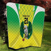 Nigeria Cricket Custom Quilt Najeriya Yellow Greens Eagle - Wonder Print Shop