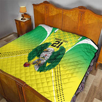 Nigeria Cricket Custom Quilt Najeriya Yellow Greens Eagle - Wonder Print Shop