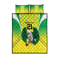 Nigeria Cricket Custom Quilt Bed Set Najeriya Yellow Greens Eagle - Wonder Print Shop