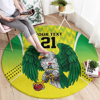 Nigeria Cricket Custom Round Carpet Najeriya Yellow Greens Eagle - Wonder Print Shop