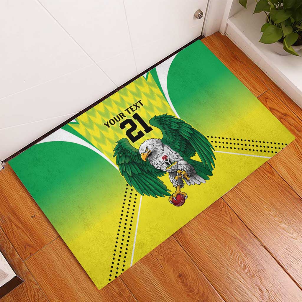 Nigeria Cricket Custom Rubber Doormat Najeriya Yellow Greens Eagle - Wonder Print Shop