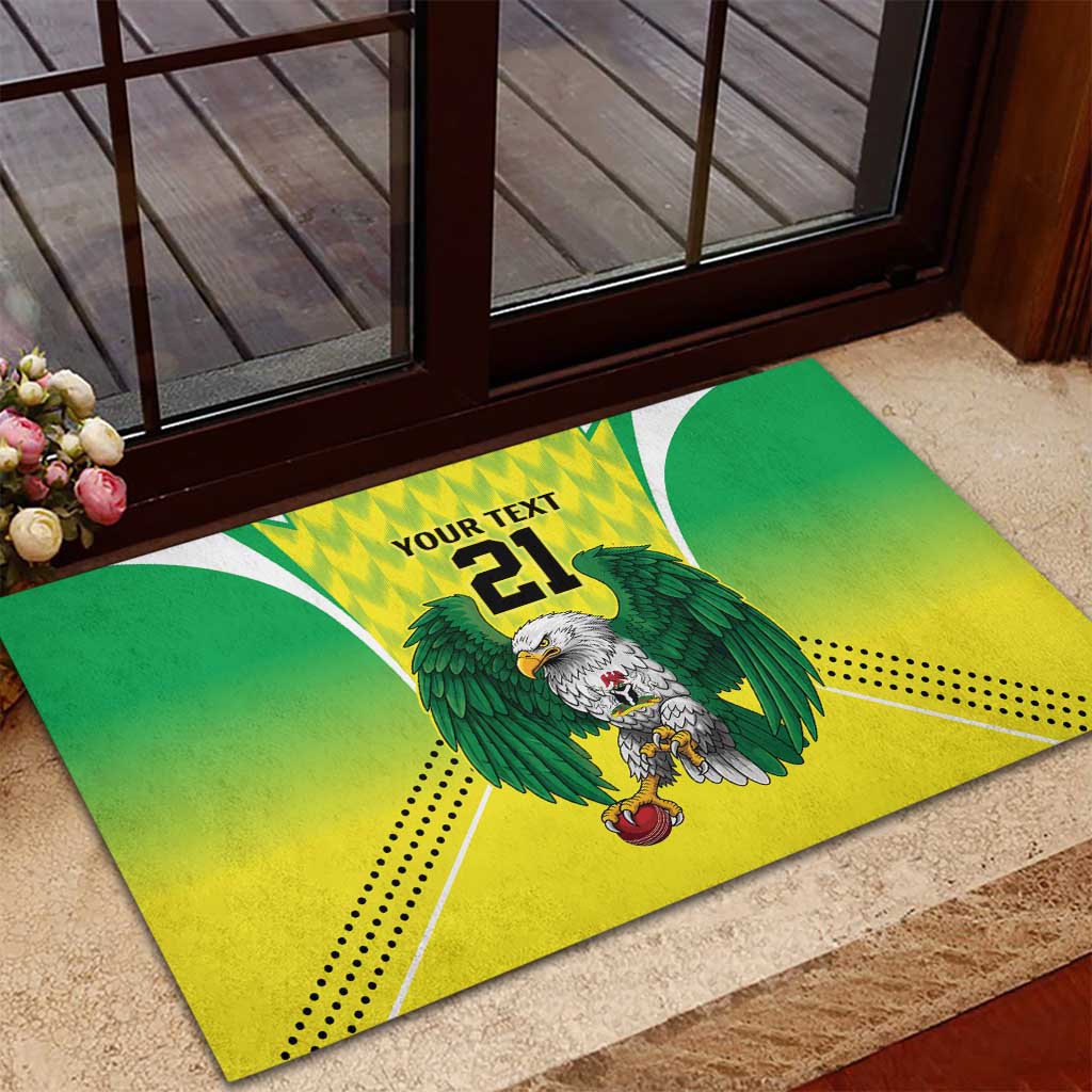 Nigeria Cricket Custom Rubber Doormat Najeriya Yellow Greens Eagle - Wonder Print Shop