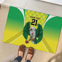 Nigeria Cricket Custom Rubber Doormat Najeriya Yellow Greens Eagle - Wonder Print Shop