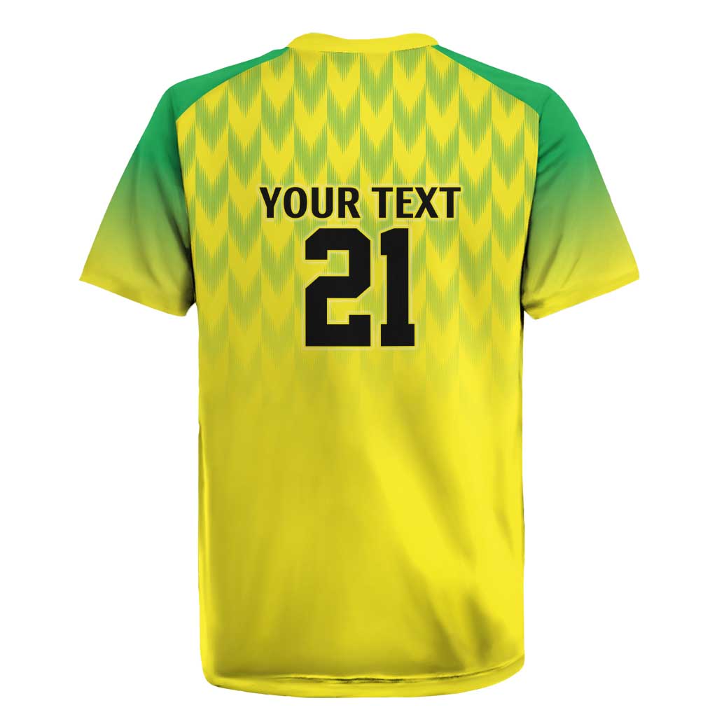 Nigeria Cricket Custom Rugby Jersey Najeriya Yellow Greens Eagle - Wonder Print Shop