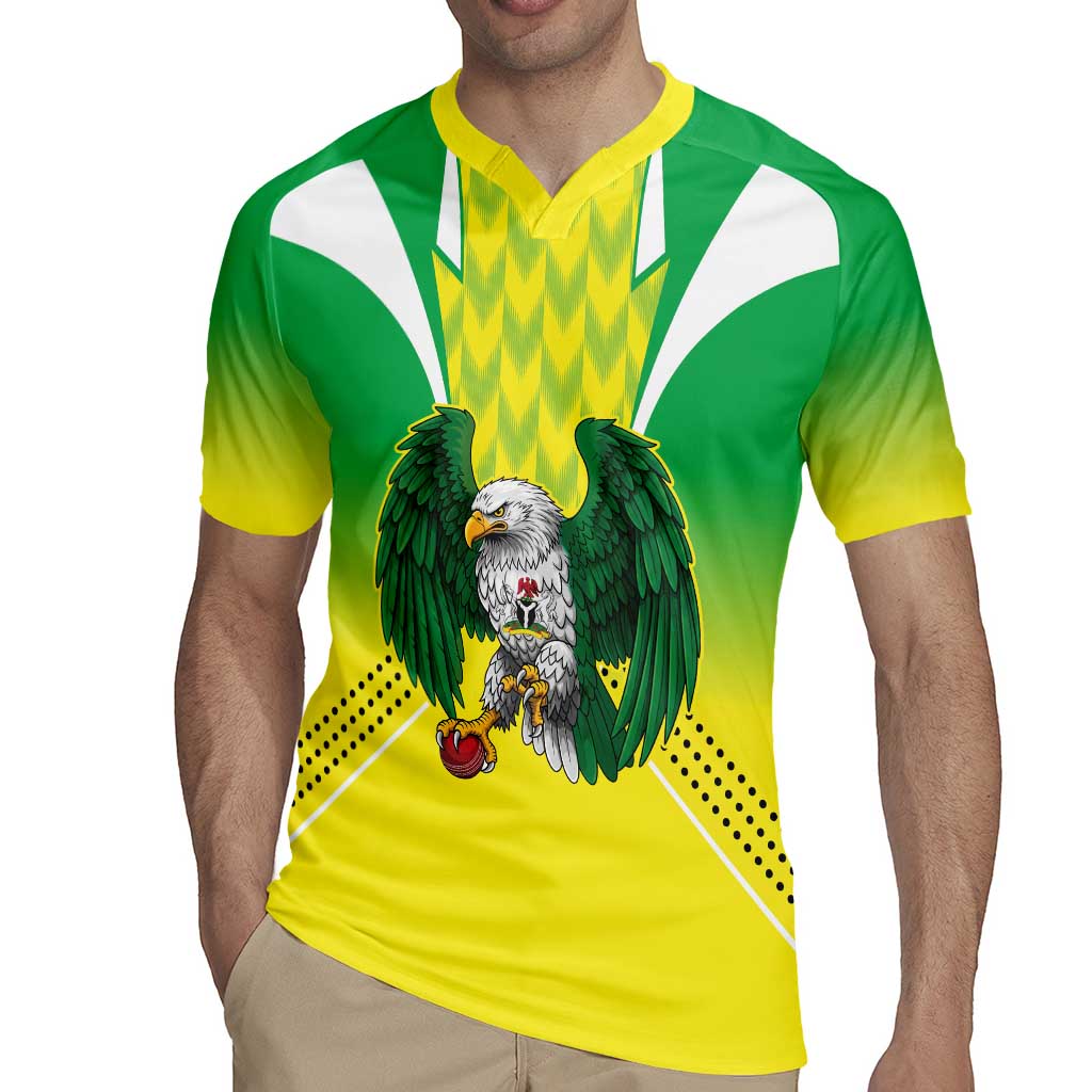 Nigeria Cricket Custom Rugby Jersey Najeriya Yellow Greens Eagle - Wonder Print Shop