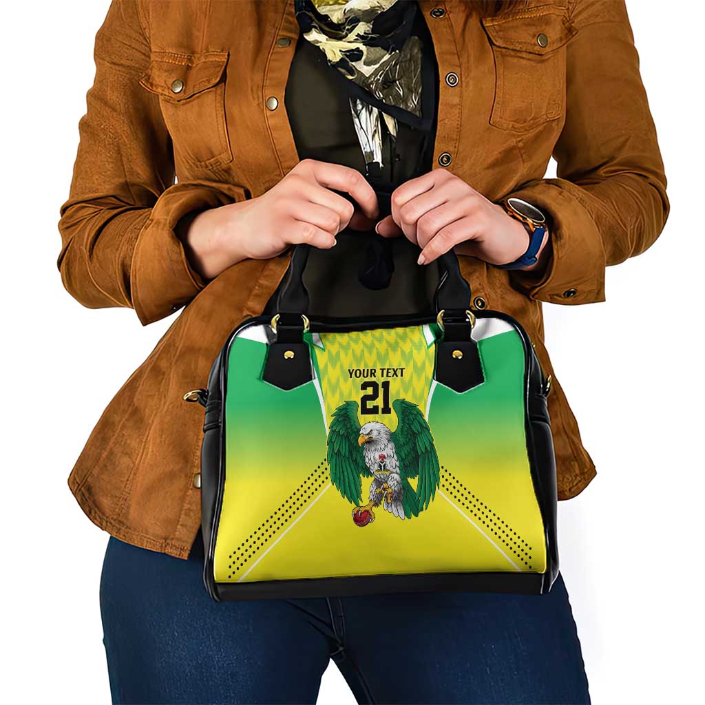 Nigeria Cricket Custom Shoulder Handbag Najeriya Yellow Greens Eagle - Wonder Print Shop