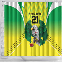 Nigeria Cricket Custom Shower Curtain Najeriya Yellow Greens Eagle - Wonder Print Shop