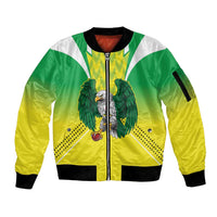 Nigeria Cricket Custom Sleeve Zip Bomber Jacket Najeriya Yellow Greens Eagle - Wonder Print Shop