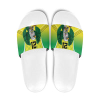 Nigeria Cricket Custom Slide Sandals Najeriya Yellow Greens Eagle - Wonder Print Shop