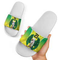 Nigeria Cricket Custom Slide Sandals Najeriya Yellow Greens Eagle - Wonder Print Shop