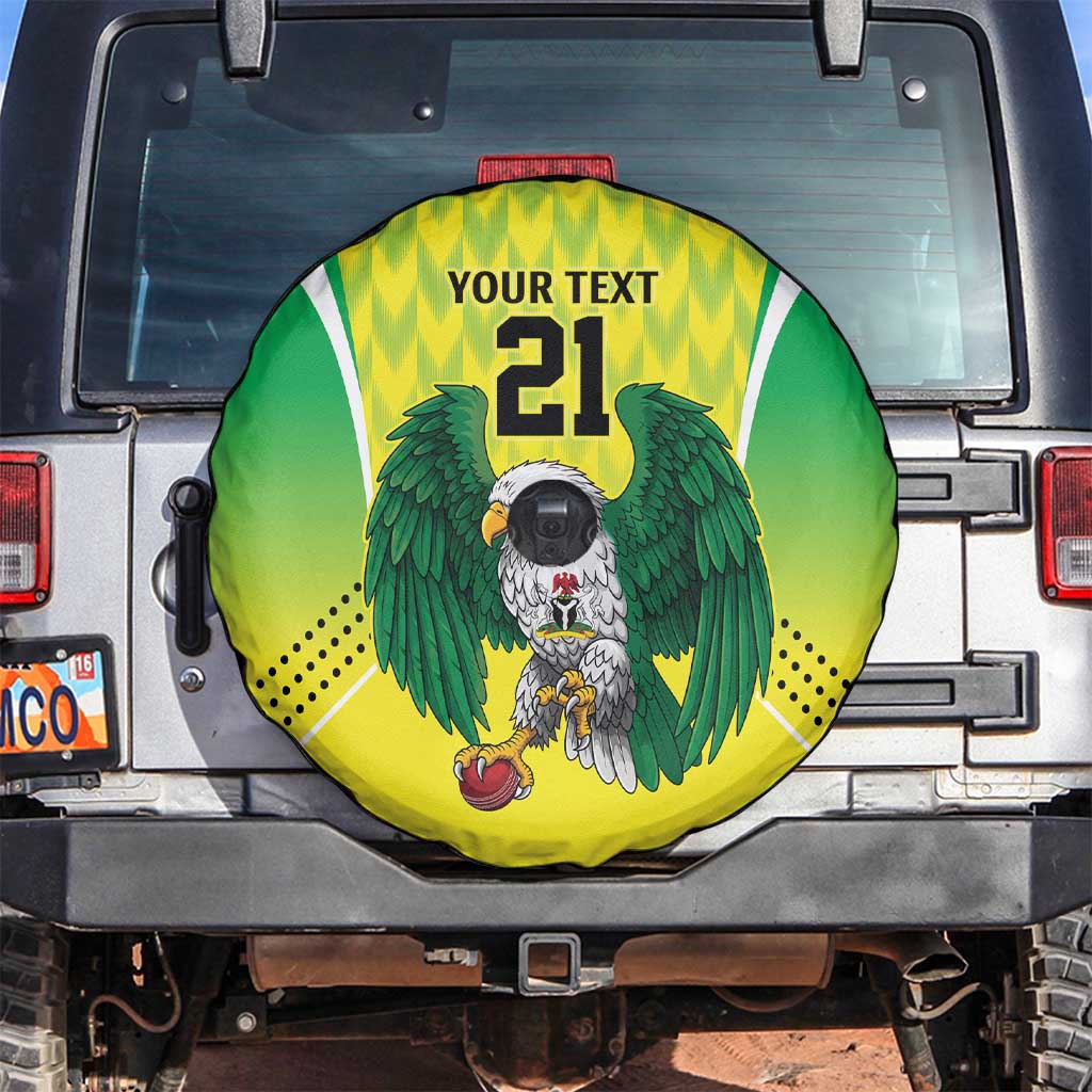 Nigeria Cricket Custom Spare Tire Cover Najeriya Yellow Greens Eagle - Wonder Print Shop