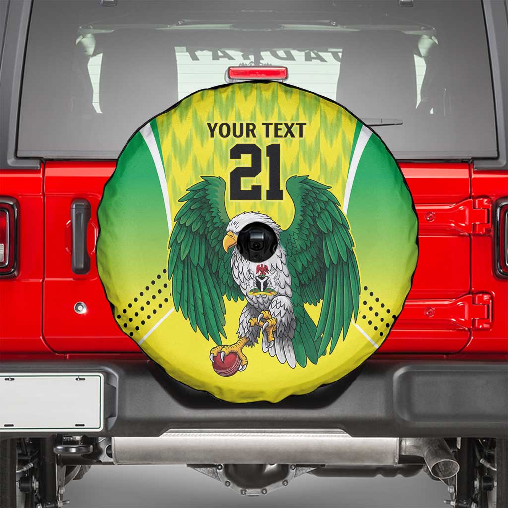Nigeria Cricket Custom Spare Tire Cover Najeriya Yellow Greens Eagle - Wonder Print Shop