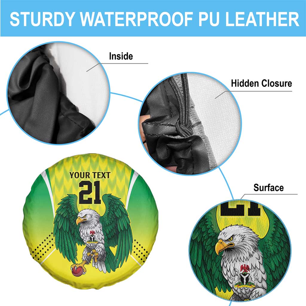 Nigeria Cricket Custom Spare Tire Cover Najeriya Yellow Greens Eagle - Wonder Print Shop