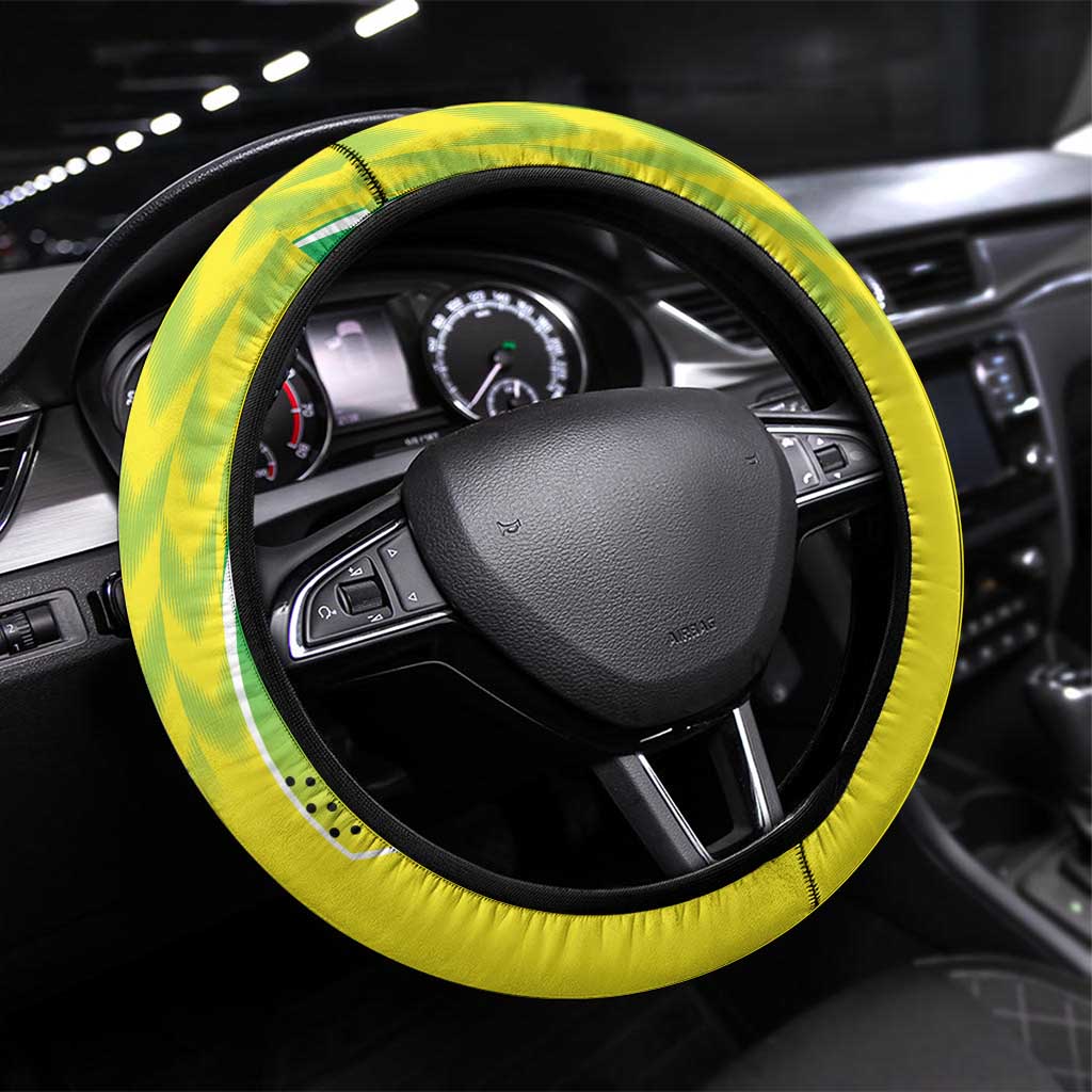 Nigeria Cricket Steering Wheel Cover Najeriya Yellow Greens Eagle - Wonder Print Shop