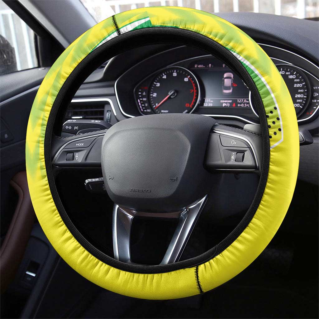 Nigeria Cricket Steering Wheel Cover Najeriya Yellow Greens Eagle - Wonder Print Shop