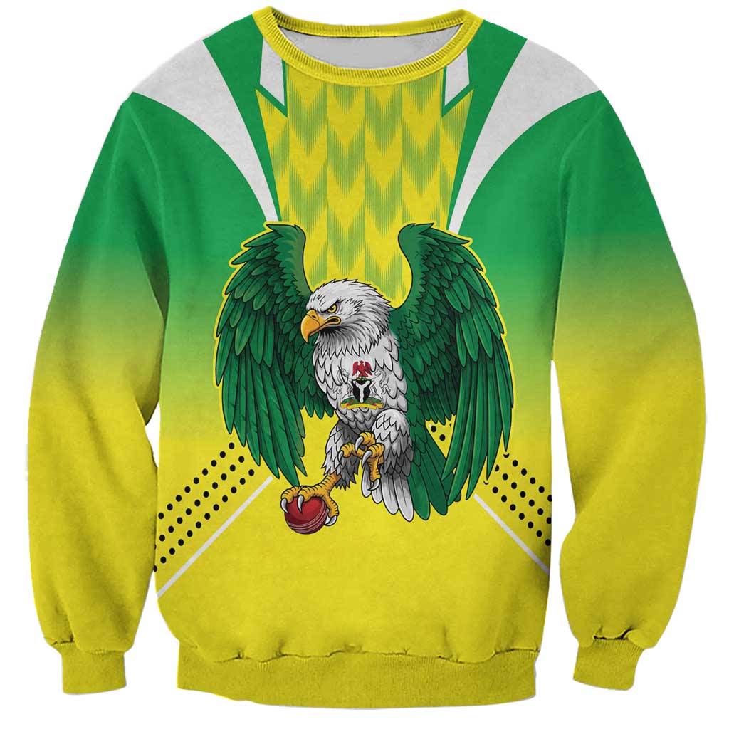 Nigeria Cricket Custom Sweatshirt Najeriya Yellow Greens Eagle - Wonder Print Shop