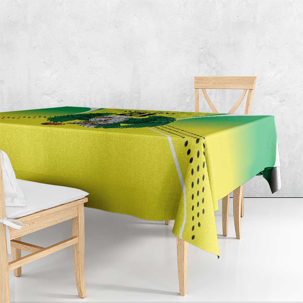 Nigeria Cricket Custom Tablecloth Najeriya Yellow Greens Eagle - Wonder Print Shop