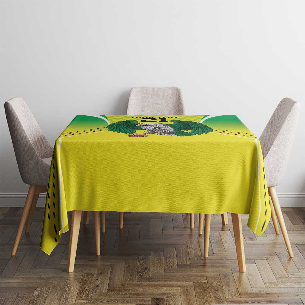 Nigeria Cricket Custom Tablecloth Najeriya Yellow Greens Eagle - Wonder Print Shop