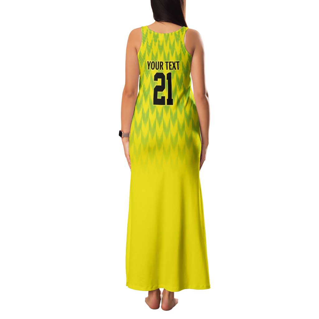 Nigeria Cricket Custom Tank Maxi Dress Najeriya Yellow Greens Eagle - Wonder Print Shop