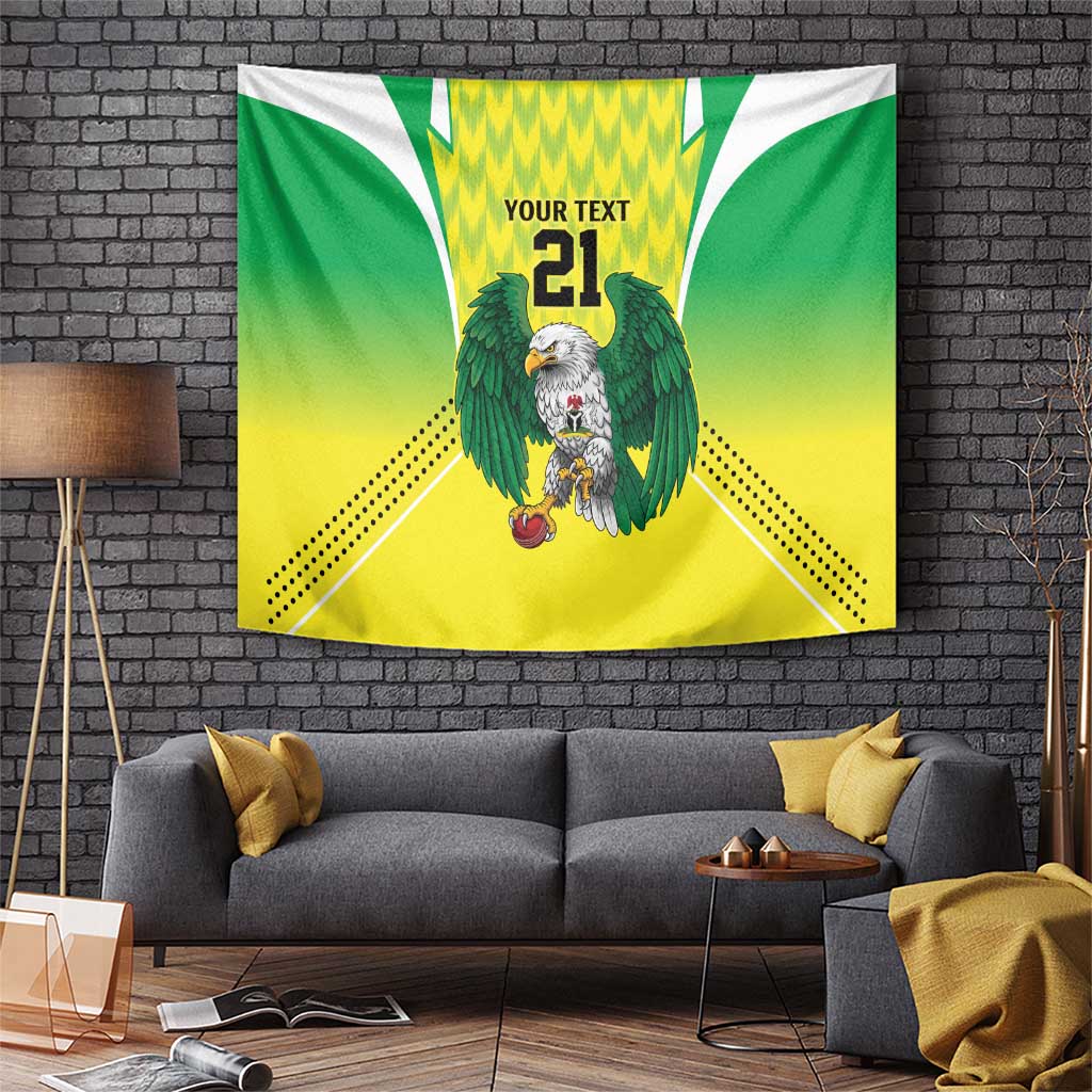 Nigeria Cricket Custom Tapestry Najeriya Yellow Greens Eagle - Wonder Print Shop