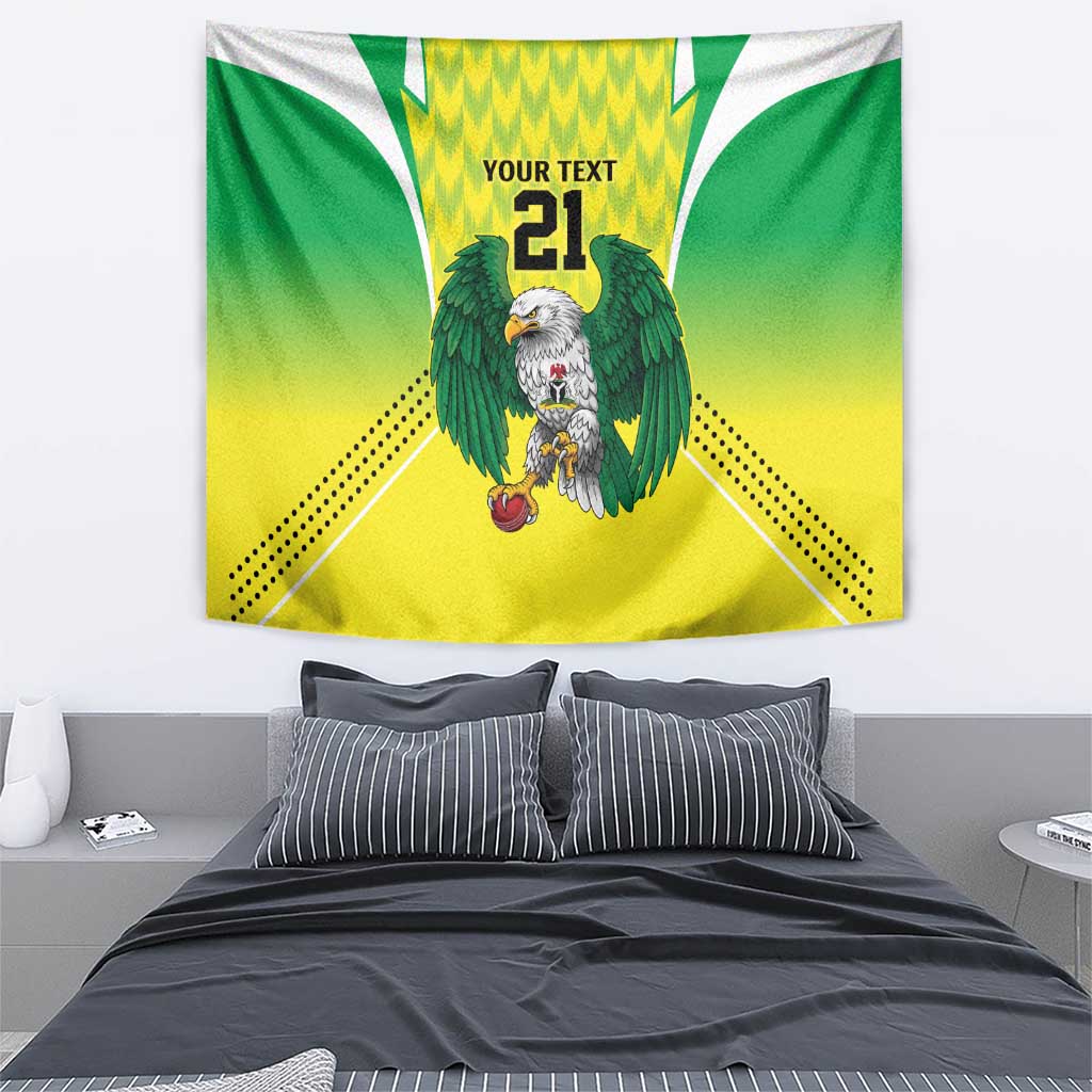 Nigeria Cricket Custom Tapestry Najeriya Yellow Greens Eagle - Wonder Print Shop