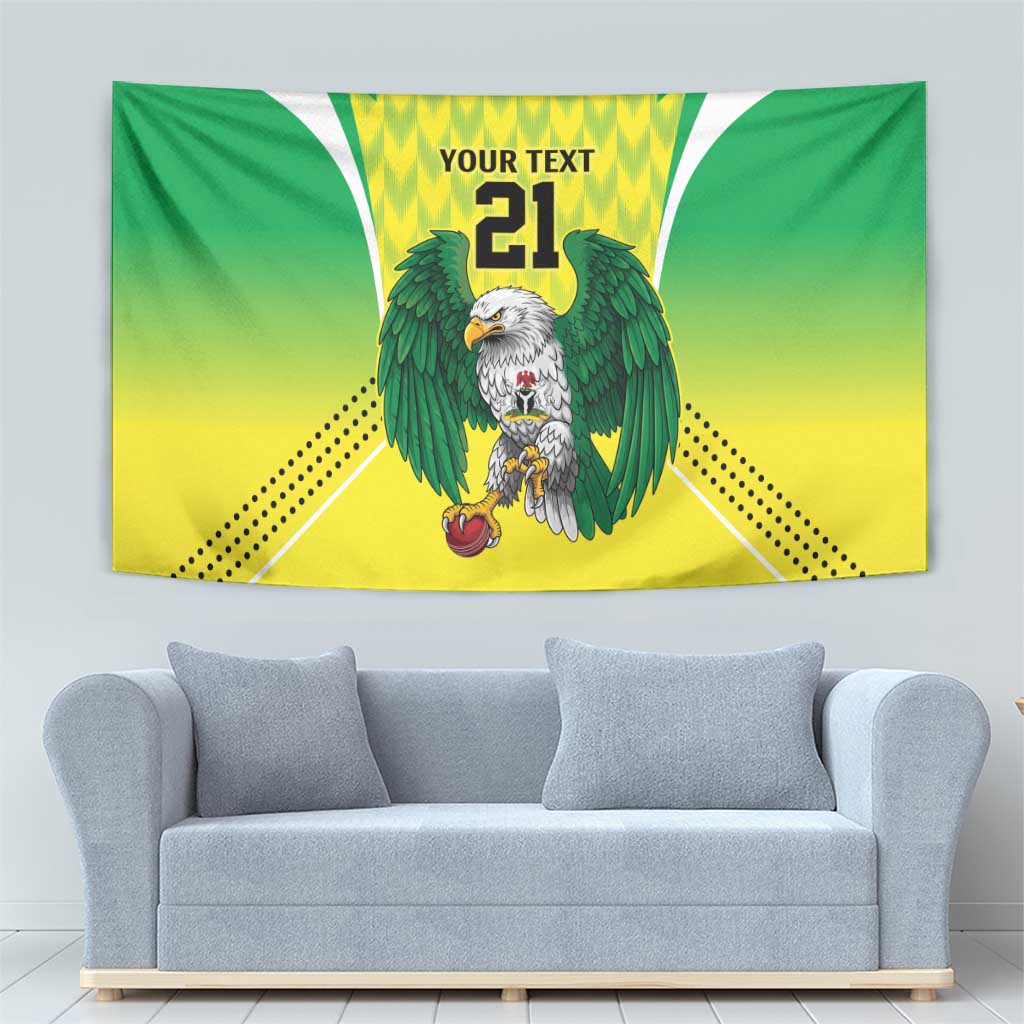 Nigeria Cricket Custom Tapestry Najeriya Yellow Greens Eagle - Wonder Print Shop