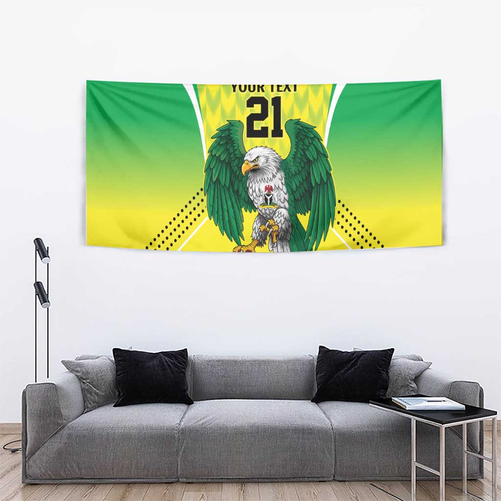 Nigeria Cricket Custom Tapestry Najeriya Yellow Greens Eagle - Wonder Print Shop