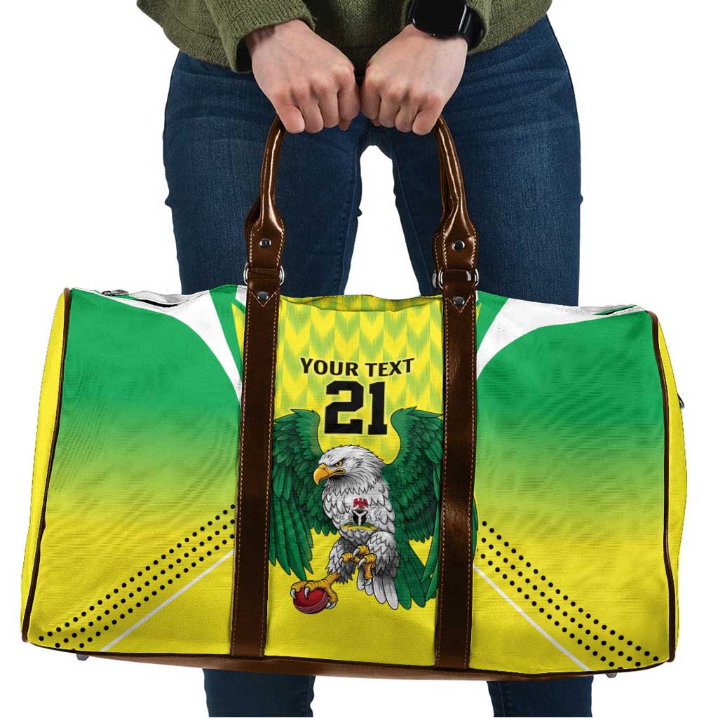 Nigeria Cricket Custom Travel Bag Najeriya Yellow Greens Eagle - Wonder Print Shop