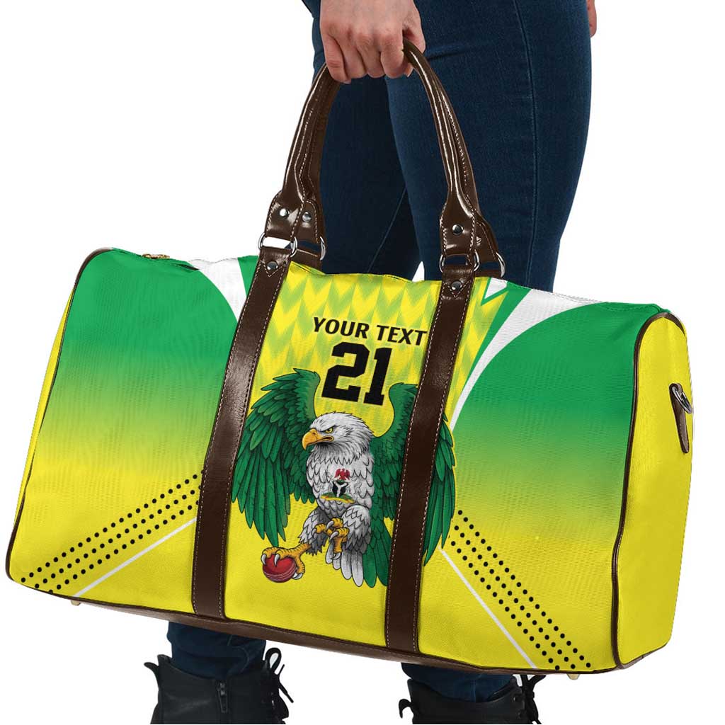 Nigeria Cricket Custom Travel Bag Najeriya Yellow Greens Eagle - Wonder Print Shop