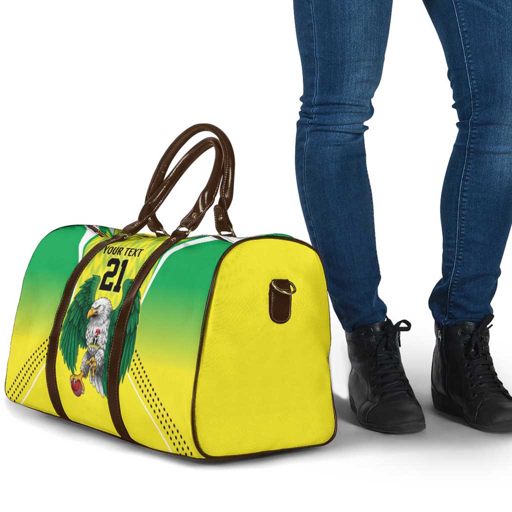 Nigeria Cricket Custom Travel Bag Najeriya Yellow Greens Eagle - Wonder Print Shop