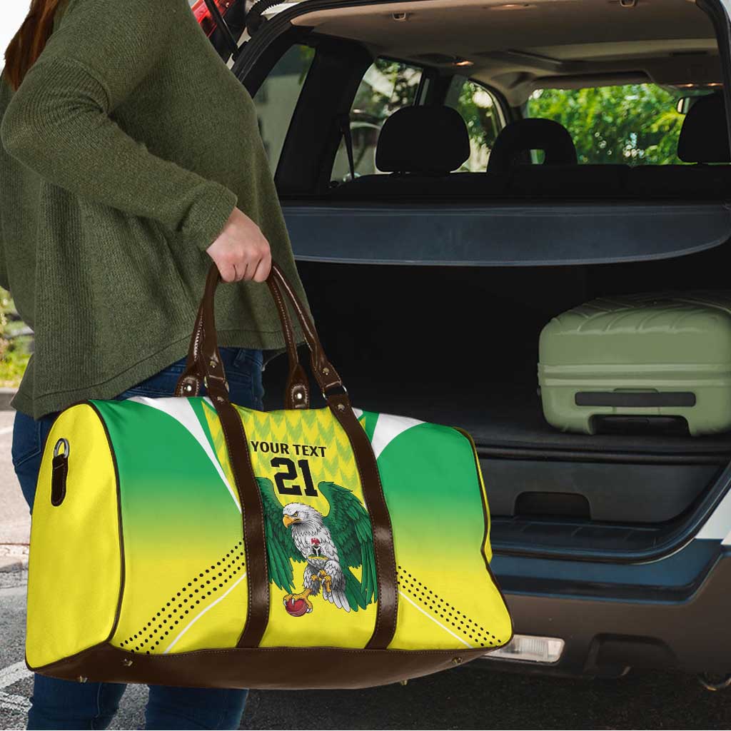 Nigeria Cricket Custom Travel Bag Najeriya Yellow Greens Eagle - Wonder Print Shop