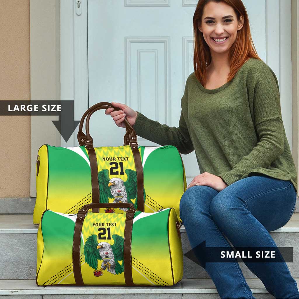 Nigeria Cricket Custom Travel Bag Najeriya Yellow Greens Eagle - Wonder Print Shop