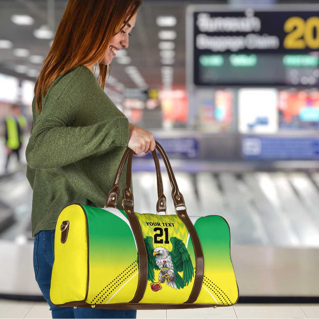 Nigeria Cricket Custom Travel Bag Najeriya Yellow Greens Eagle - Wonder Print Shop