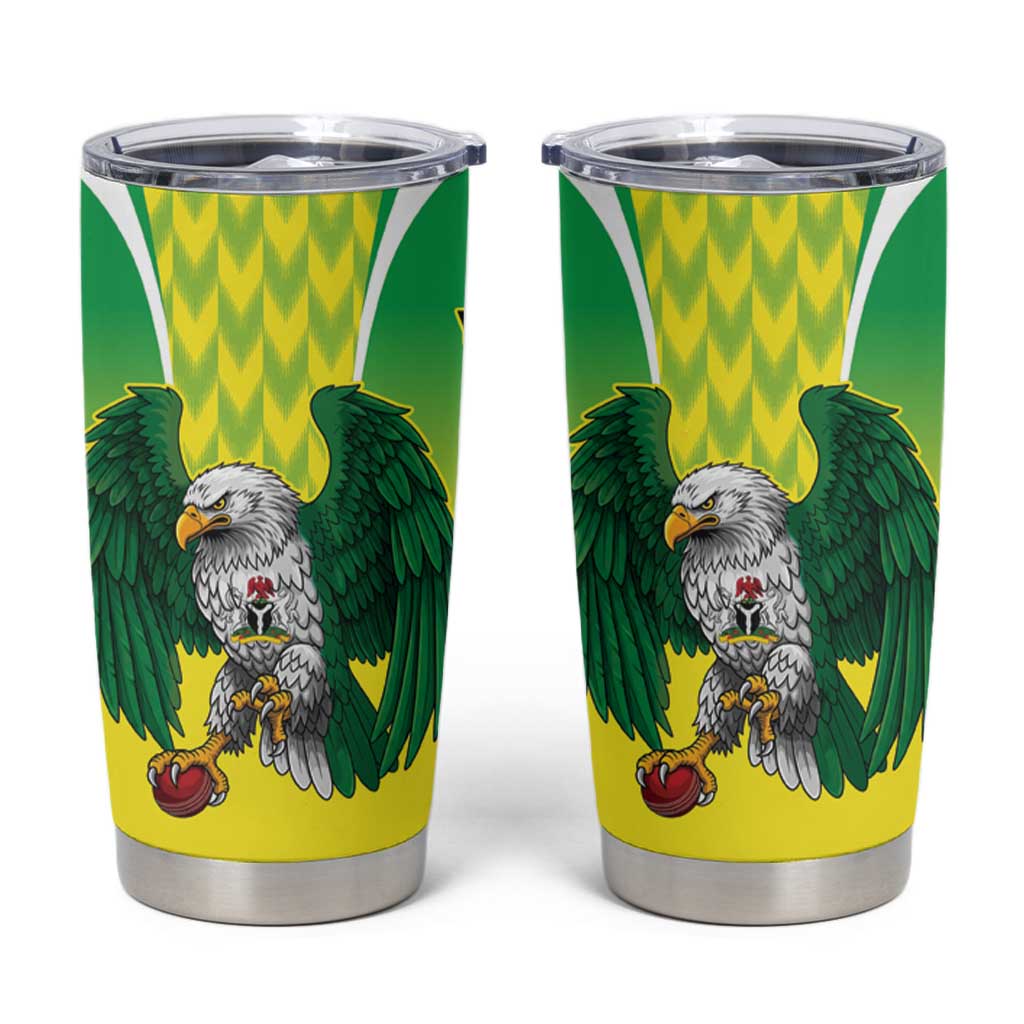 Nigeria Cricket Custom Tumbler Cup Najeriya Yellow Greens Eagle - Wonder Print Shop