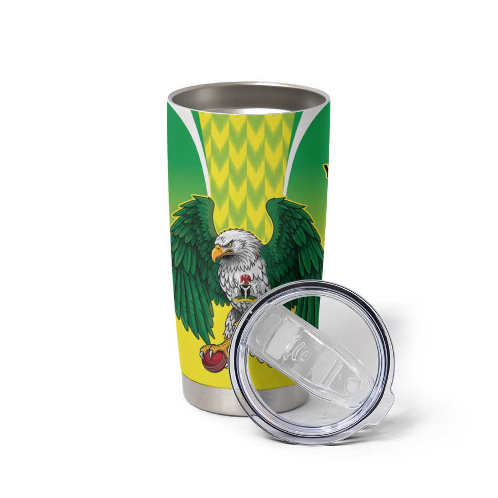 Nigeria Cricket Custom Tumbler Cup Najeriya Yellow Greens Eagle - Wonder Print Shop