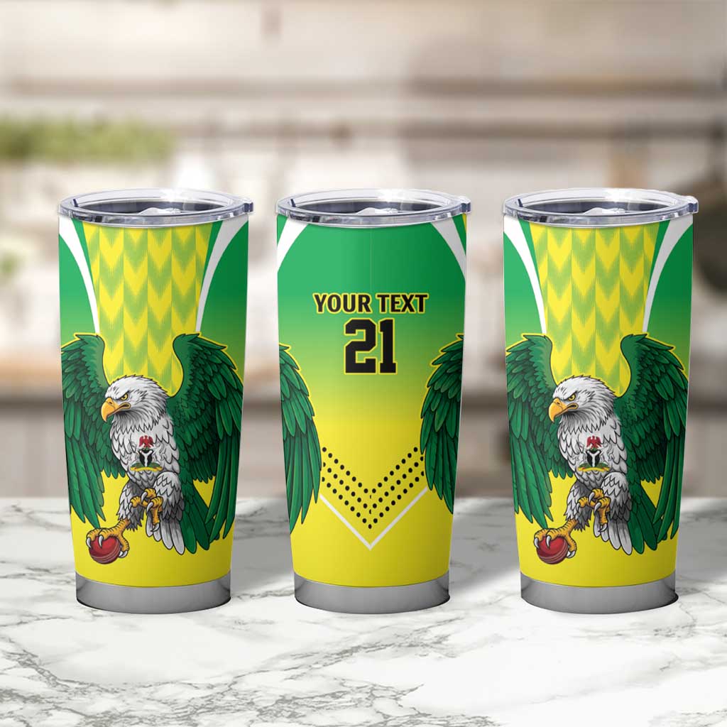 Nigeria Cricket Custom Tumbler Cup Najeriya Yellow Greens Eagle - Wonder Print Shop
