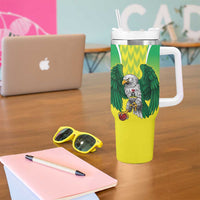 Nigeria Cricket Custom Tumbler With Handle Najeriya Yellow Greens Eagle - Wonder Print Shop